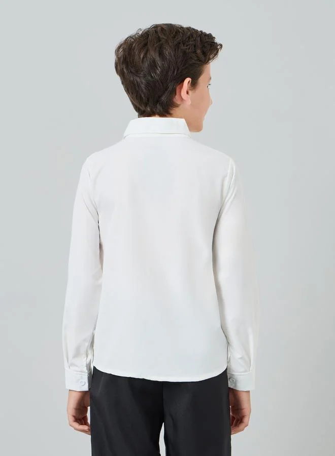Amirah  Boys White Shirt with Black Trousers and  Waistcoat with Bow Set for Men | Best Price UAE